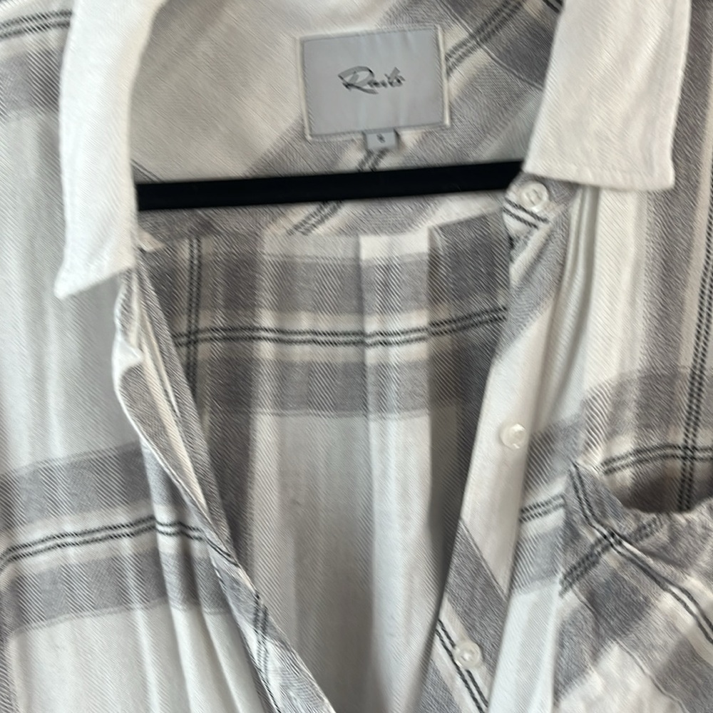 Rails White And Grey Plaid Flannel - image 5